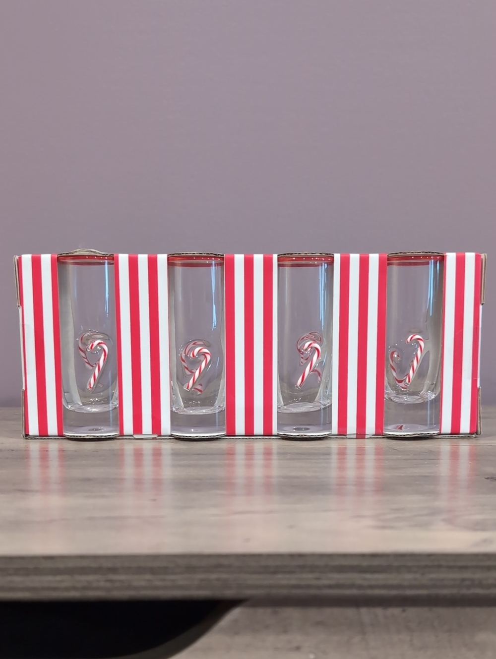 Festive Candy Cane Shot Glasses